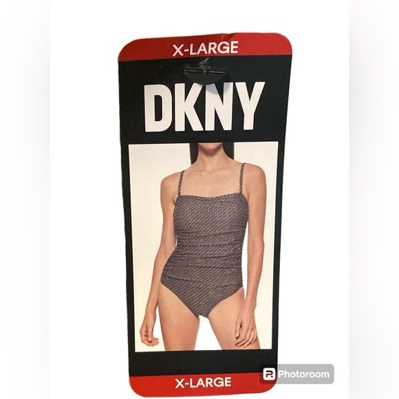DKNY Black and White Pattern One Piece Swimsuit- X- Large- NWT - Picture 3 of 6